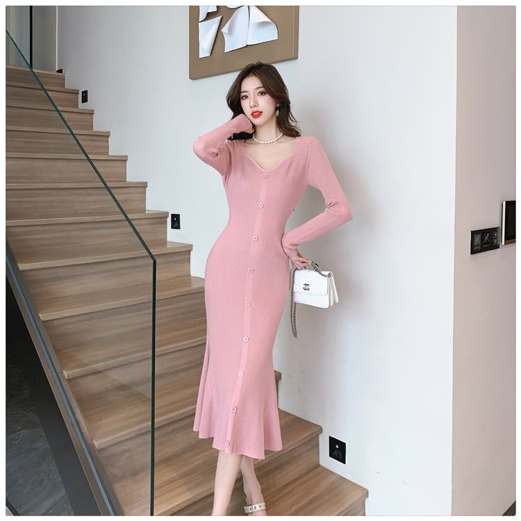 【dress】マーメイドニットワンピース　M28242