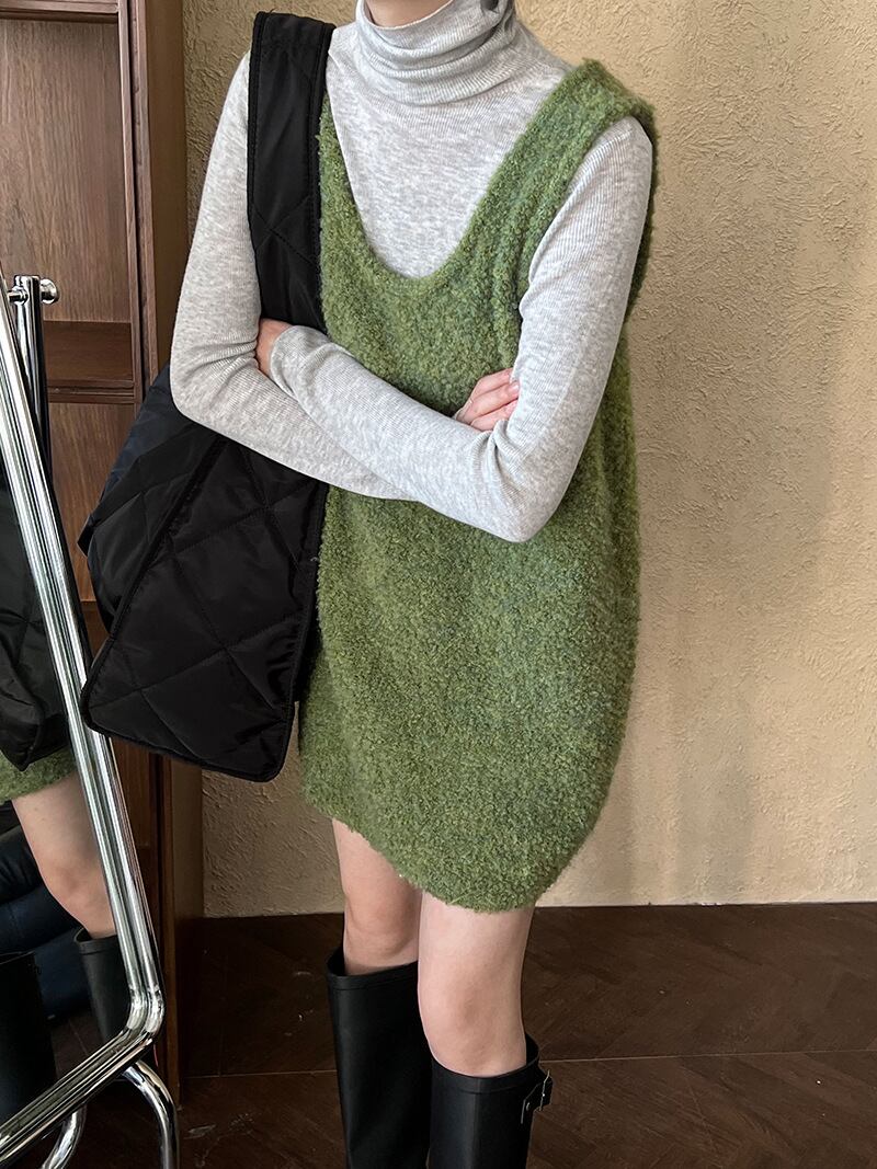 【dress】ノースリーブボアワンピース　N2888