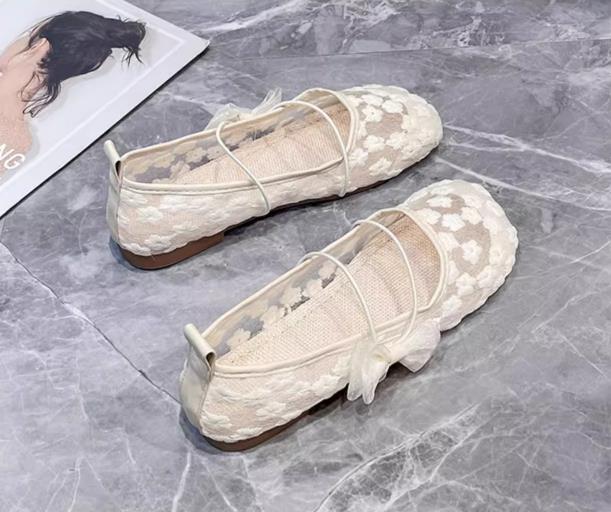 【shoes】3色レースフラットシューズF7473