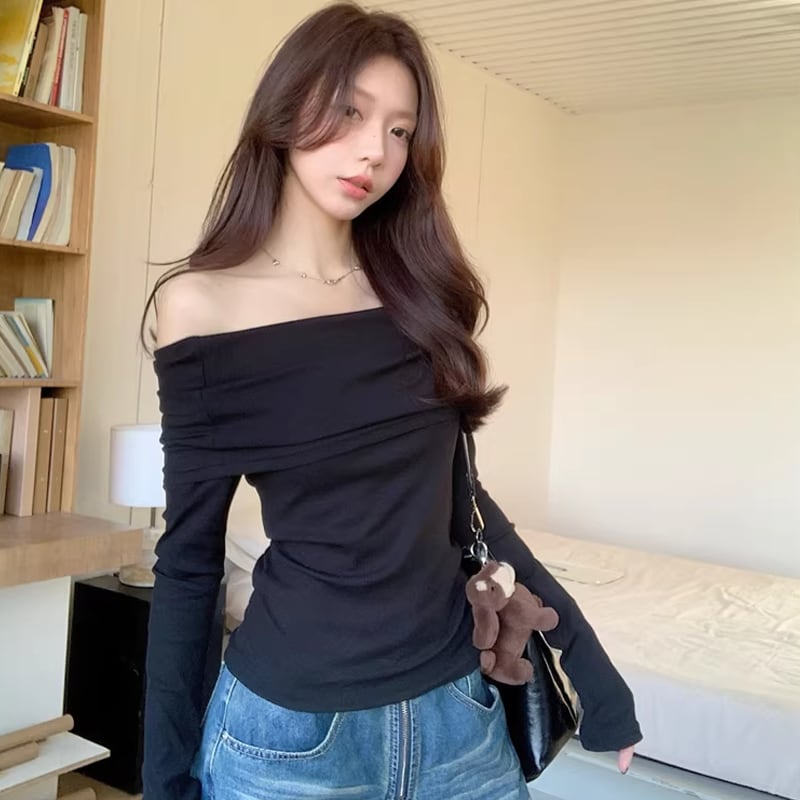 【tops】オフショルダートップス Q8151