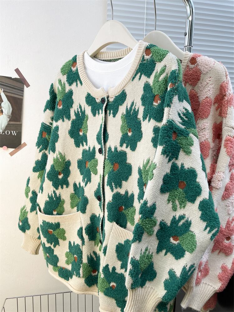 【outer】ジャカードニットカーデ　M28924