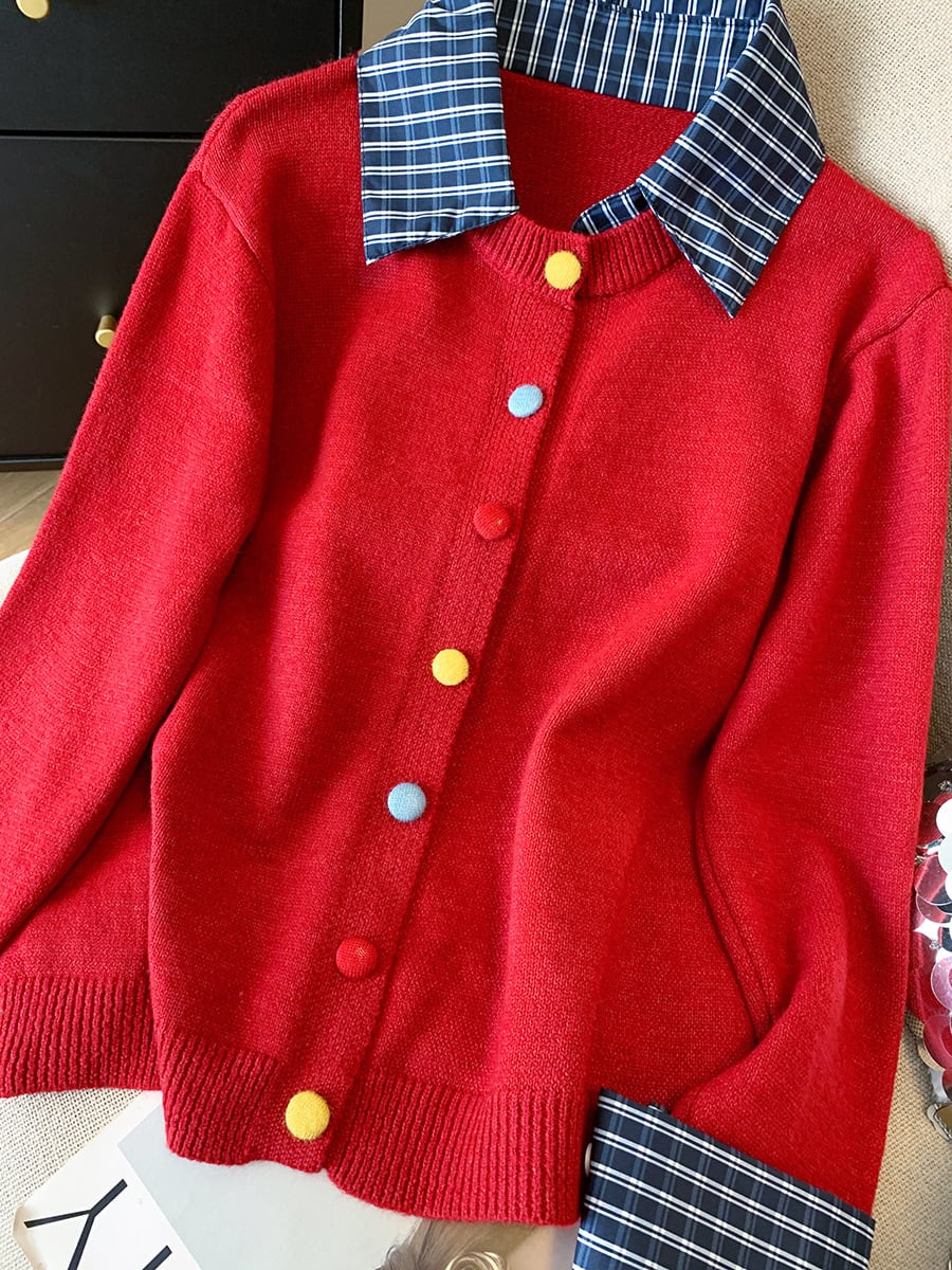【outer】ドッキングニットカーデ　M29226