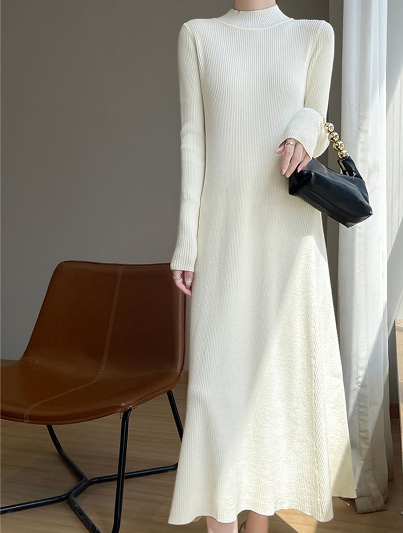 【dress】ハイネックニットワンピース Q7316