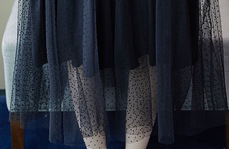 【dress】好感度UP!気質満点フェミニンレース体型カバードット柄ワンピース G0506