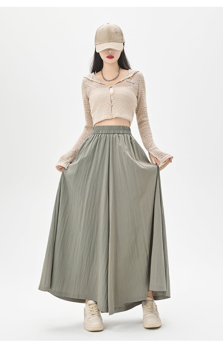 【bottoms】3色ウエストゴムガウチョパンツF7490