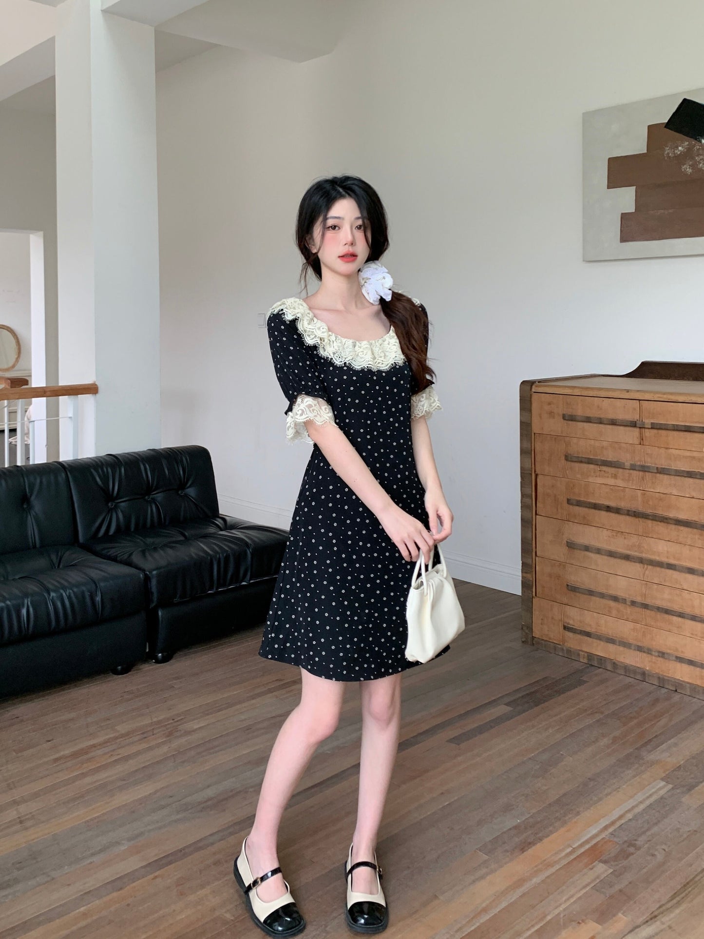 【dress】ドット柄大きいサイズワンピース G20988