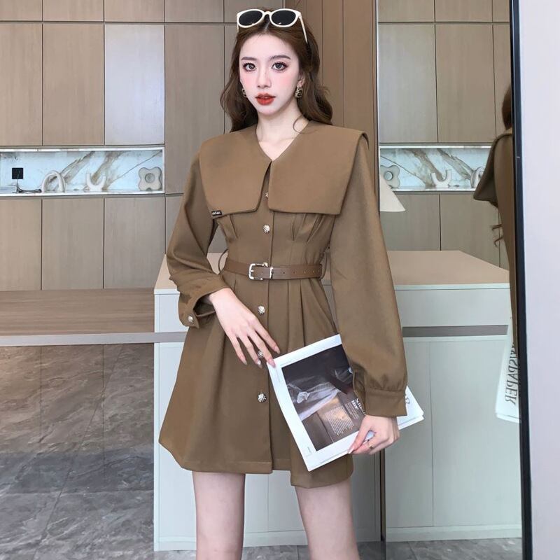 【dress】折り襟ワンピース　M18972