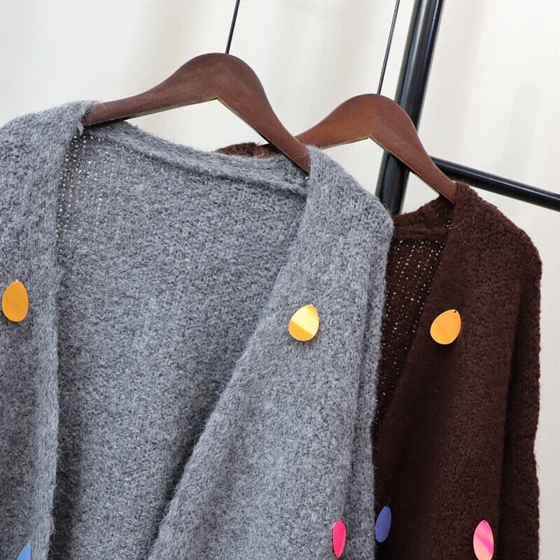 【outer】スパンコールニットカーデ　M28600