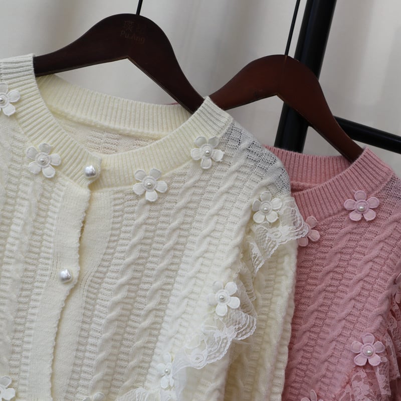 【outer】チュールニットカーデ　M26030