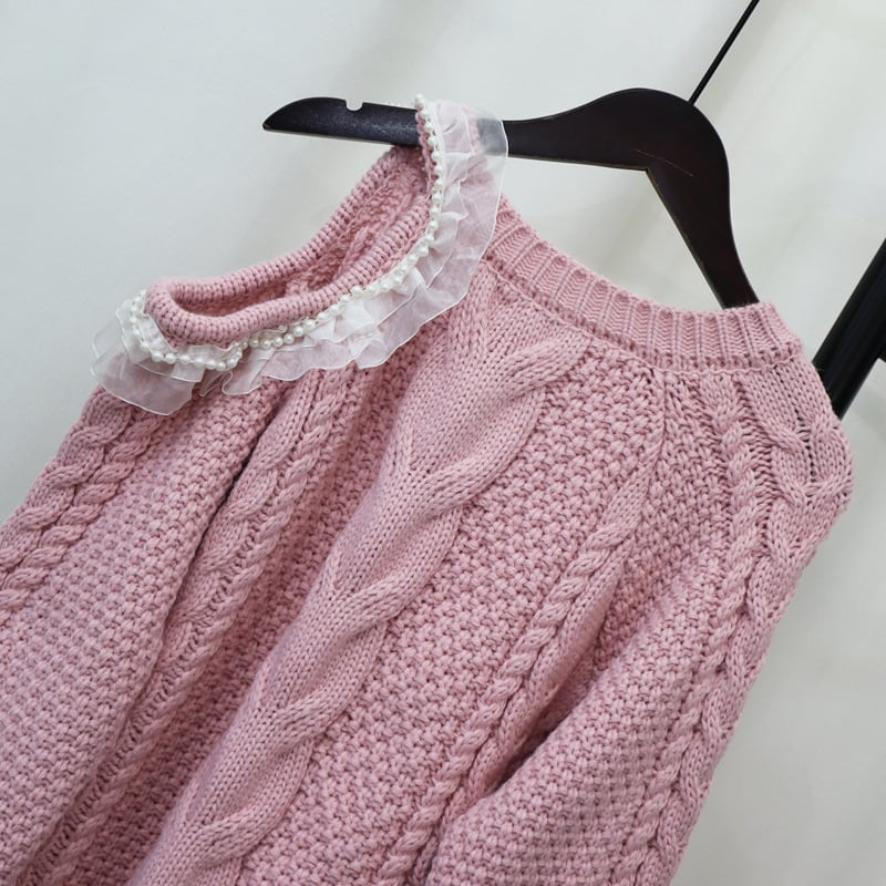 【tops】オフショルダーニットセーター　M25441
