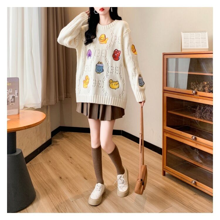 【tops】カートゥーンニットセーター　M19175