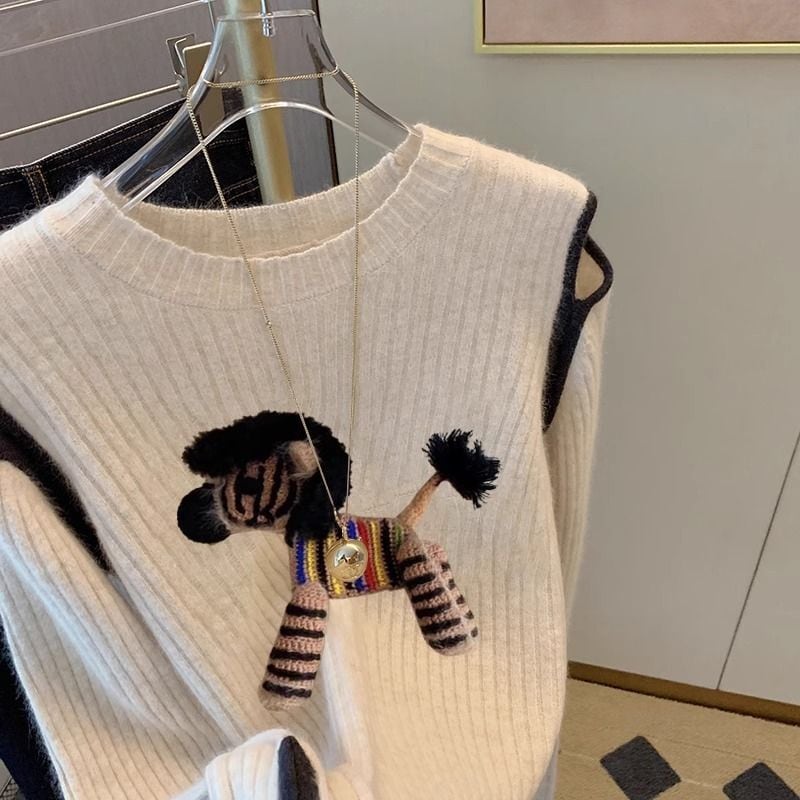 【tops】カートゥーンニットセーター　M26402