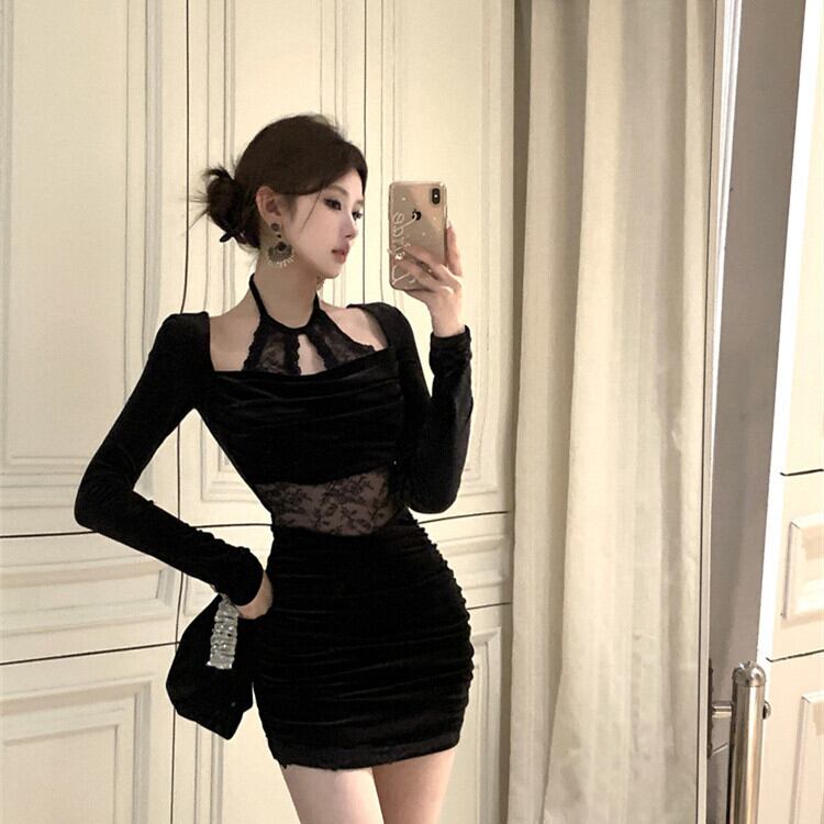 【dress】レースドッキングワンピース　M28511