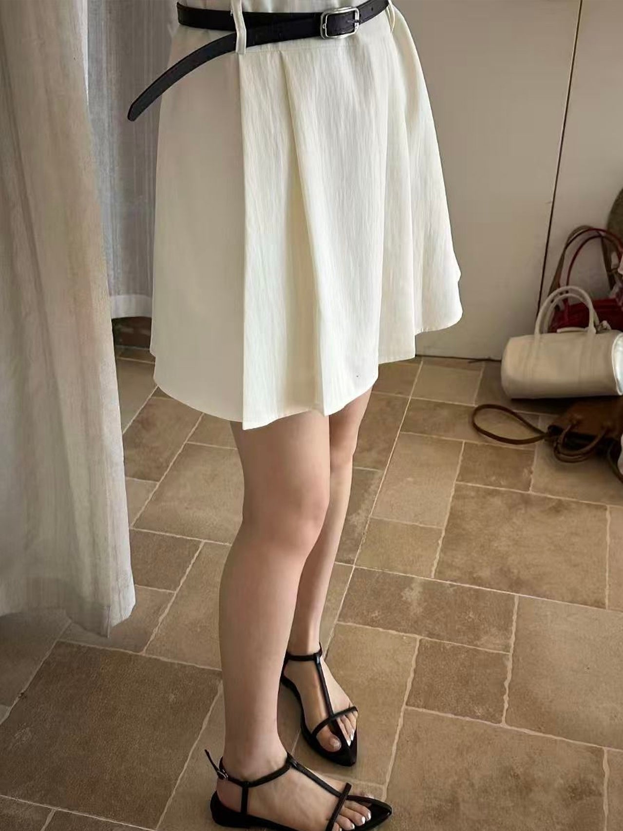 【dress】ベルト付きノースリーブワンピース Q8711