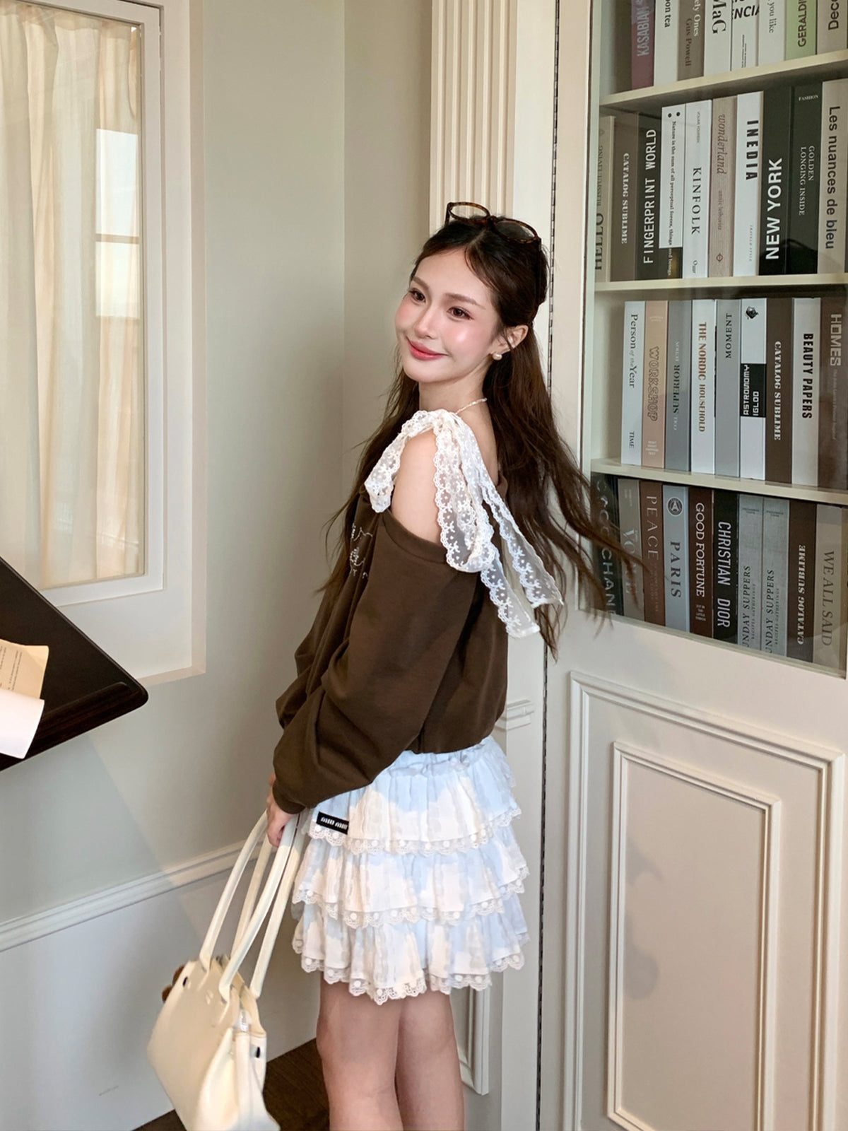【tops】リボン付きワンショルダートップス Q8941