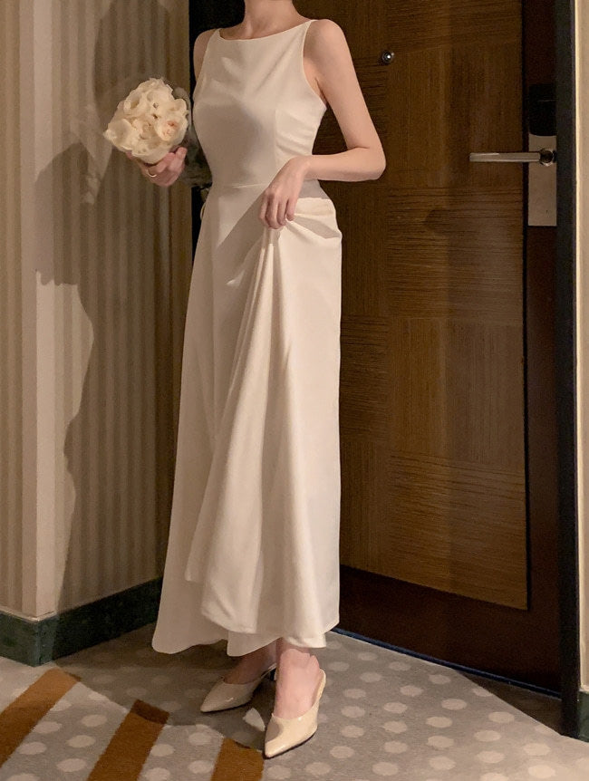 【dress】3色長袖ノースリーブワンピースF7908