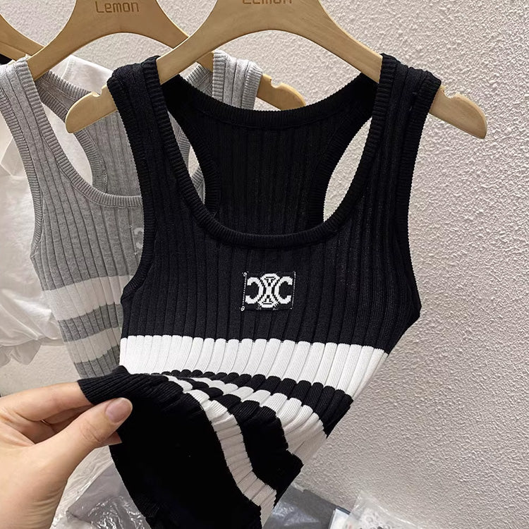 【tops】3色ニットキャミソール F7575