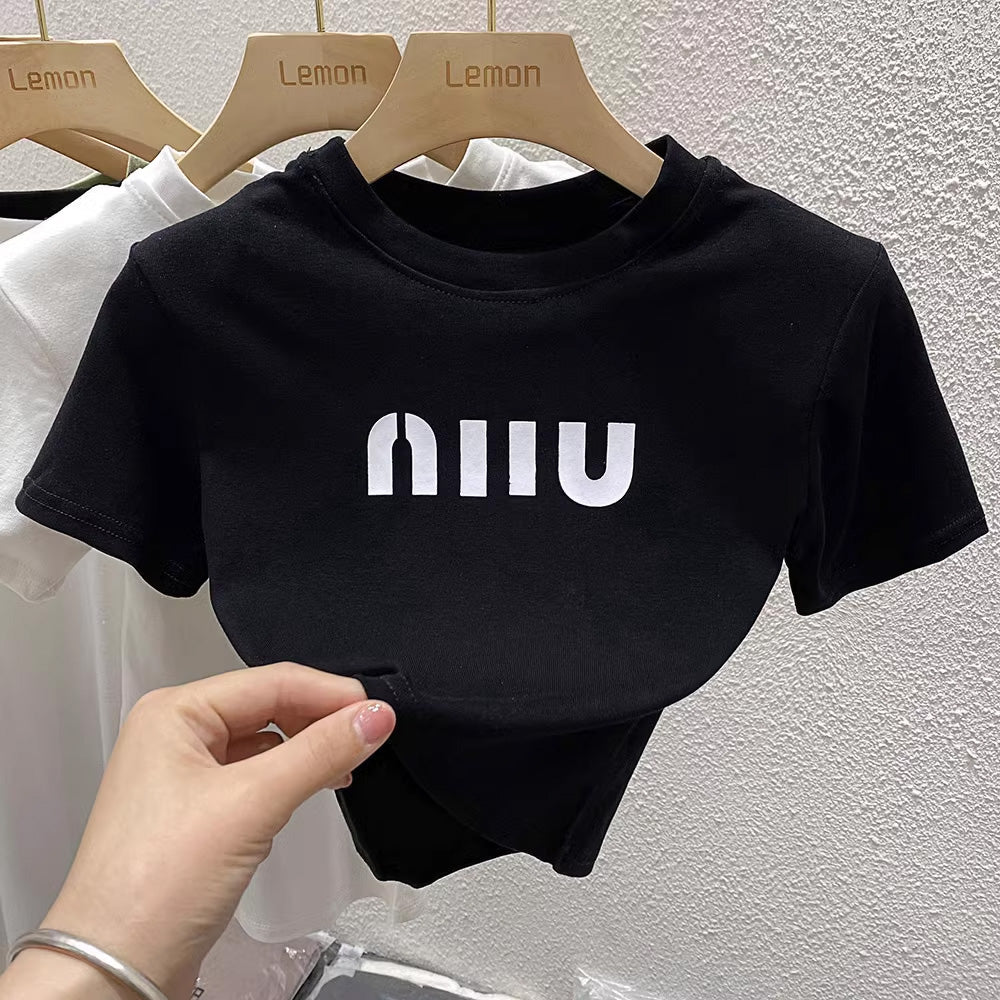 【tops】2色ラウンドネック半袖TシャツF7767