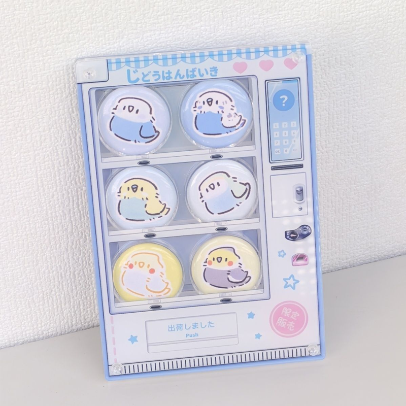 【GOODS】アクリル 自動販売機 25MM 35MM 缶バッジ ホルダー Q2558