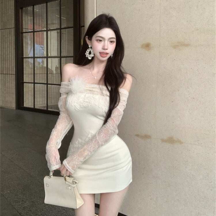 【dress】レースドッキングワンピース　M29067