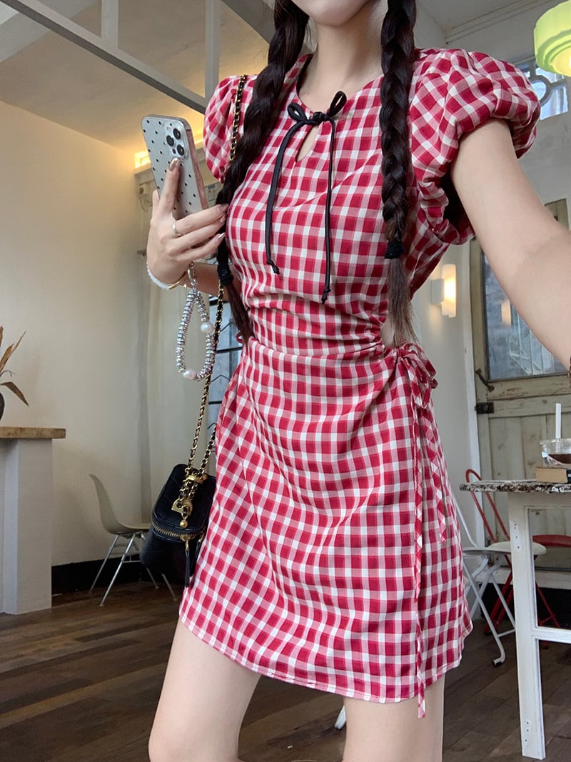 【dress】チェック柄ワンピース　M24139