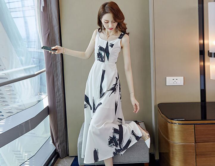 【dress】好感度UP!気質満点プリントスウィートキャミワンピース G0141