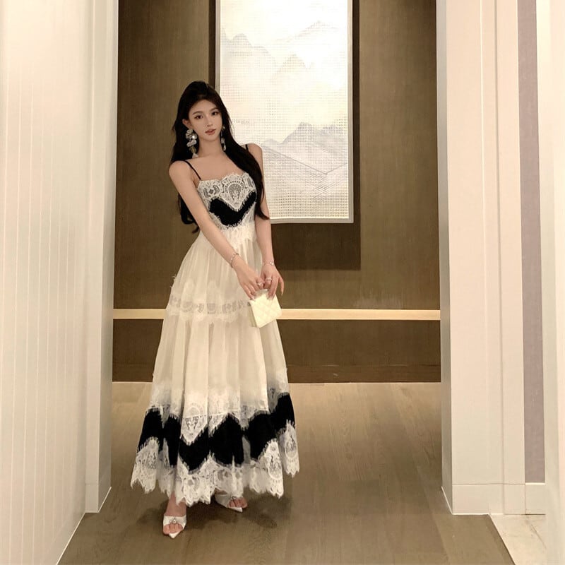 【dress】レースドッキングキャミワンピース　M31993