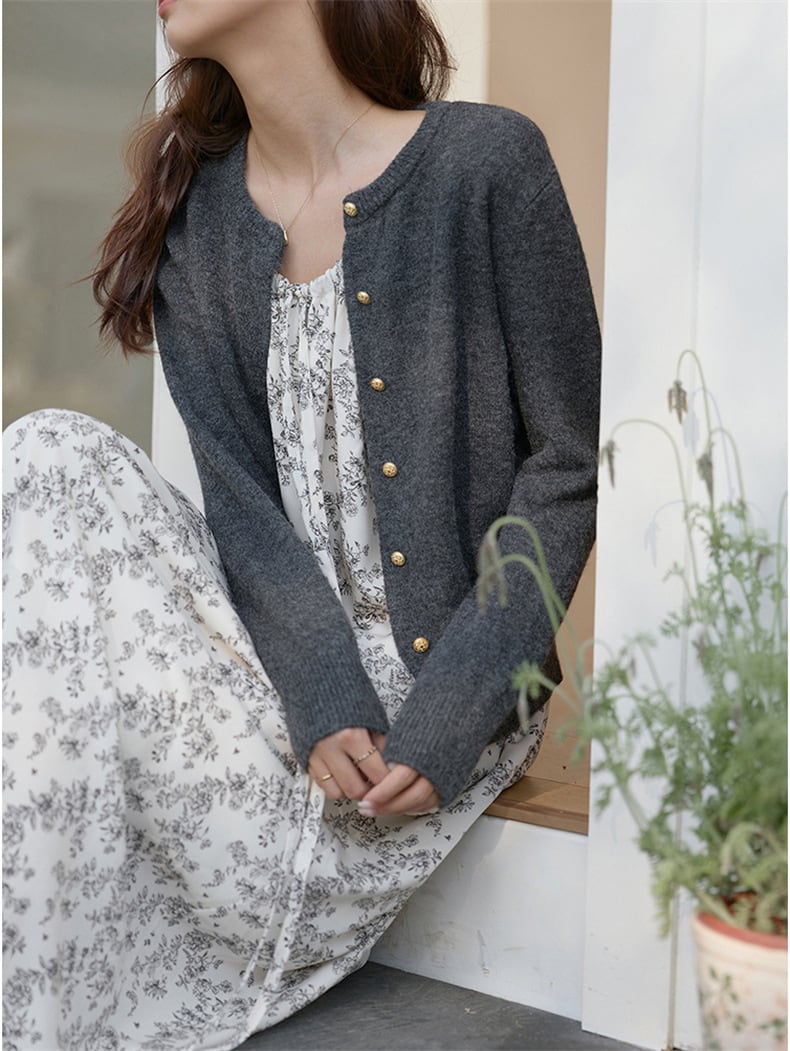 【outer】クルーネックニットカーデ　M25961
