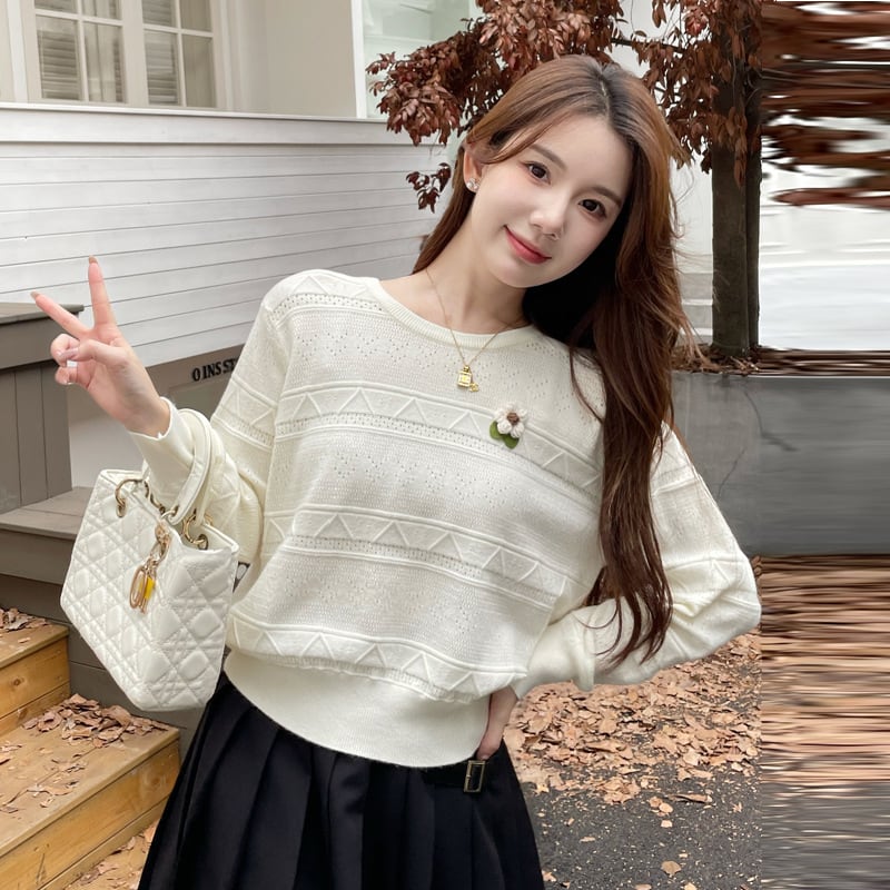 【tops】ニットトップス　M26110