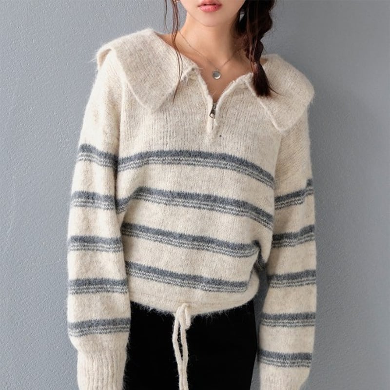 【tops】Vネックニットトップス Q7078