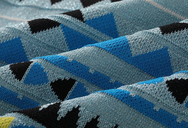 【dress】ファッションストライプ柄切り替え気質満点ノースリーブニット ワンピース G0407