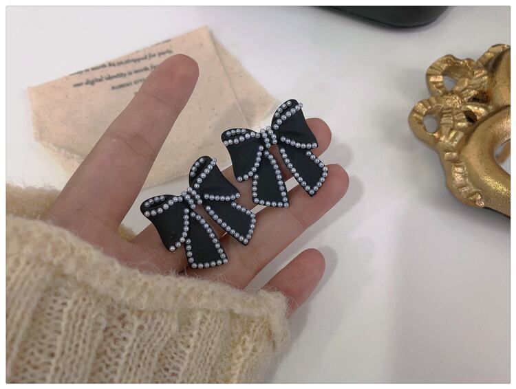 【小物】超人気 スウィートオシャレパールリボンパールピアスアクセサリー