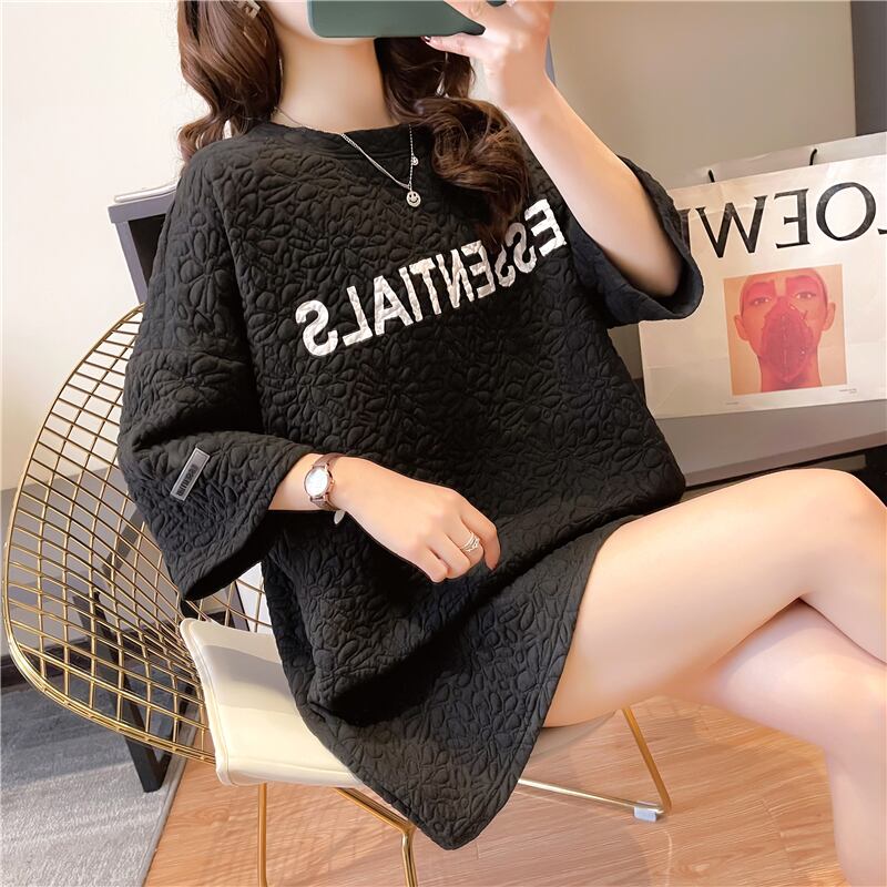 【tops】ラウンドネック半袖英字柄人気ゆったり着回しＴシャツF4969