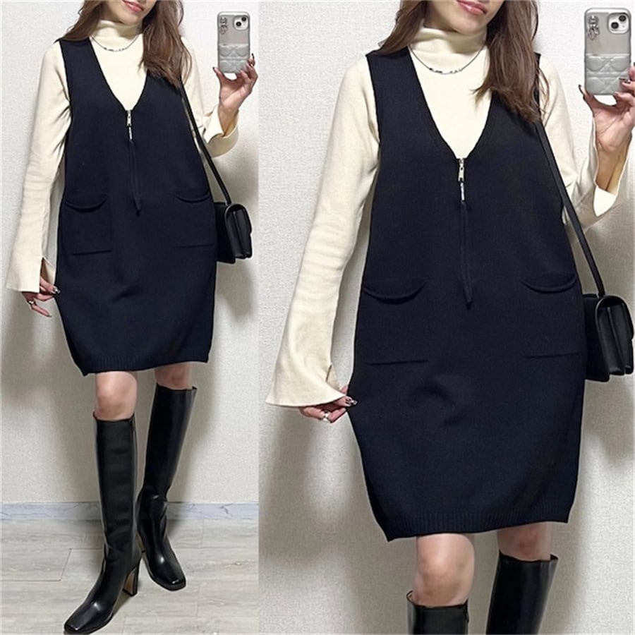 【dress】Vネックベストワンピース　M18717