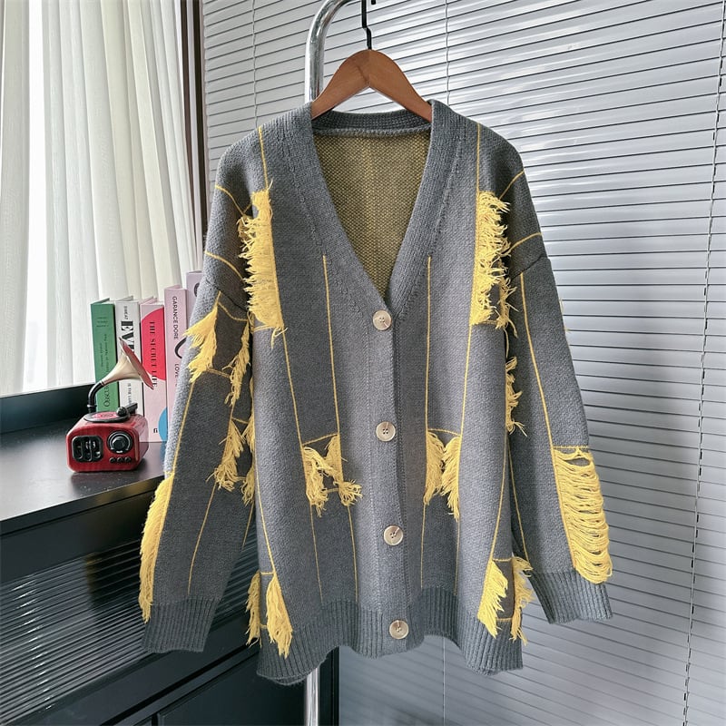 【outer】Vネックニットカーデ　M26070