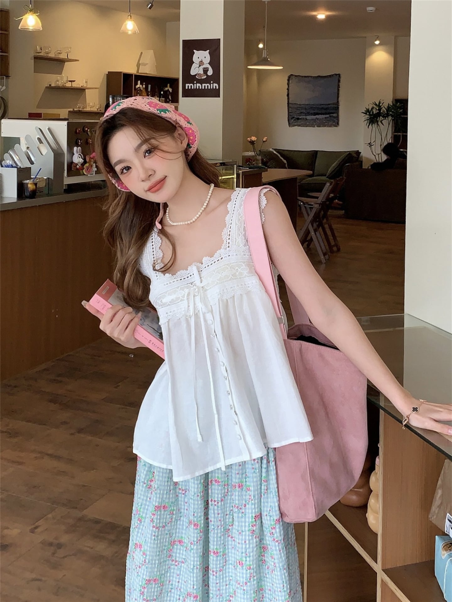 【bottoms】Aライン花柄スカートG20484