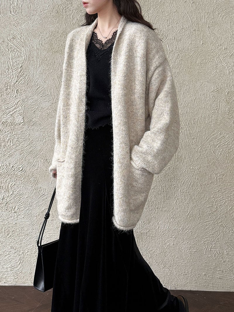 【outer】ロングニットカーディガン Q7301