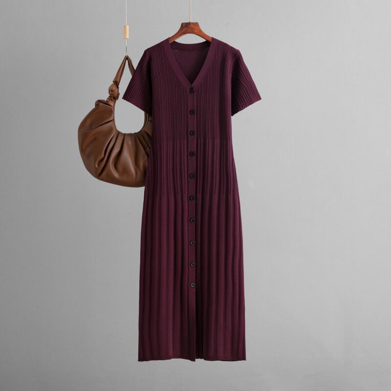 【dress】ボタンデザインニットワンピース　M29735