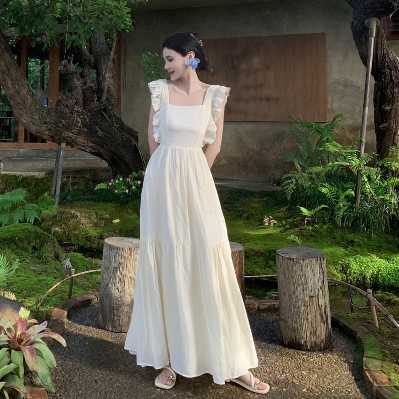 【dress】フリルバックレスワンピース　M24947