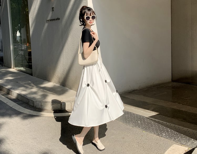 【bottoms】不規則ギャザースカートG20980