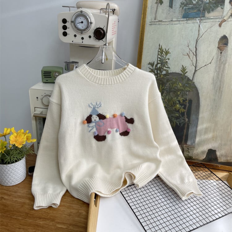 【tops】ジャカードニットセーター　M26855