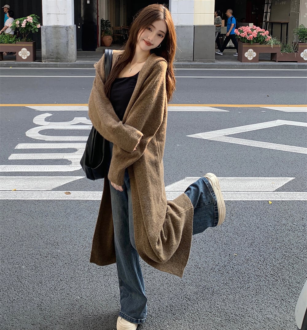 【outer】ロング丈ニットカーデ　M26335