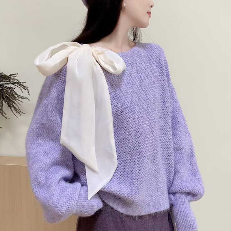 【tops】リボン付きニットトップス Q7549
