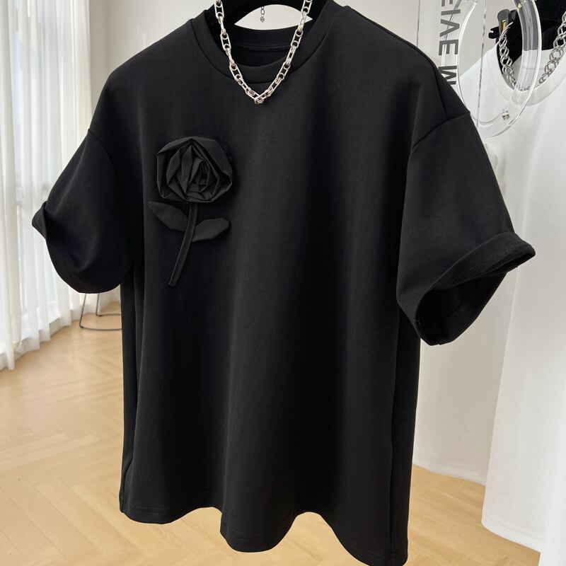 【tops】2色ラウンドネック半袖ＴシャツF7357