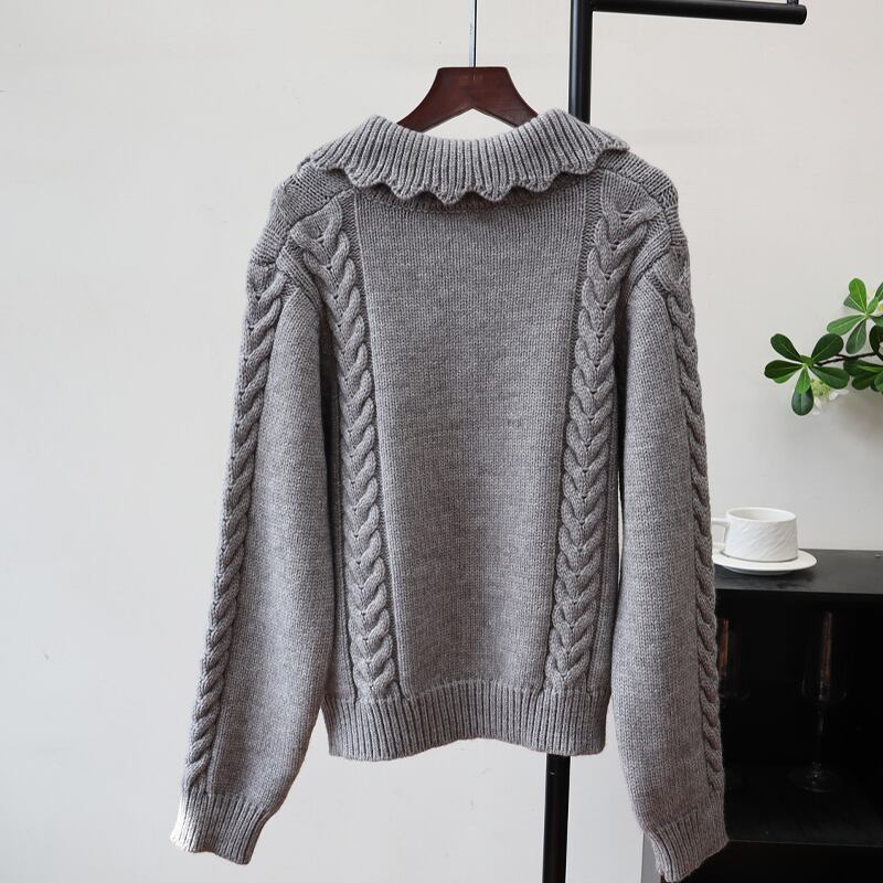 【tops】4色展開ニットトップス Q7086