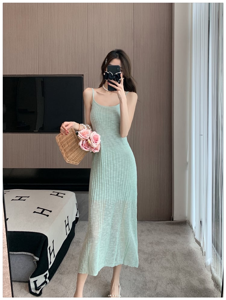 【dress】ニット薄手キャミワンピースG20650