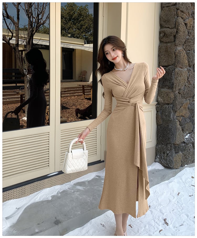 【dress】Vネックワンピース　M29498