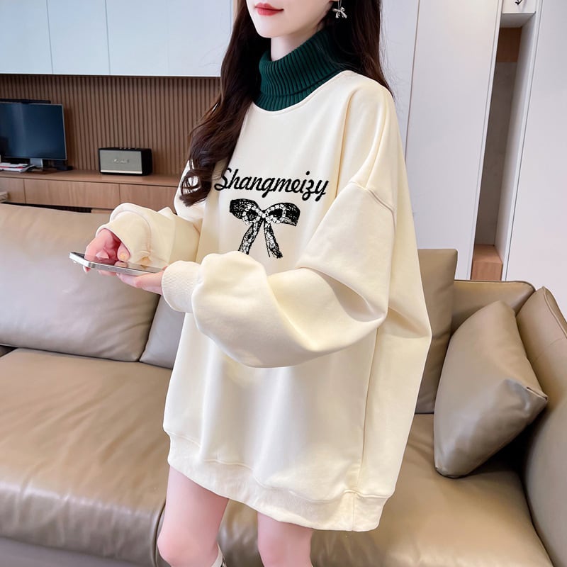 【tops】裹起毛プリントプルオーバー　M28731
