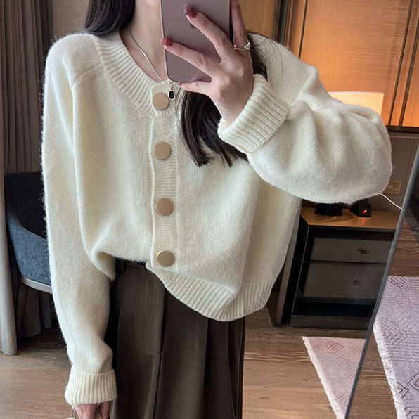 【outer】クルーネックニットカーデ　M26430
