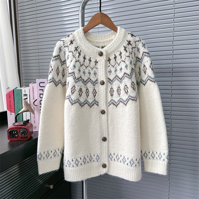 【outer】ジャカードニットカーデ　M28152